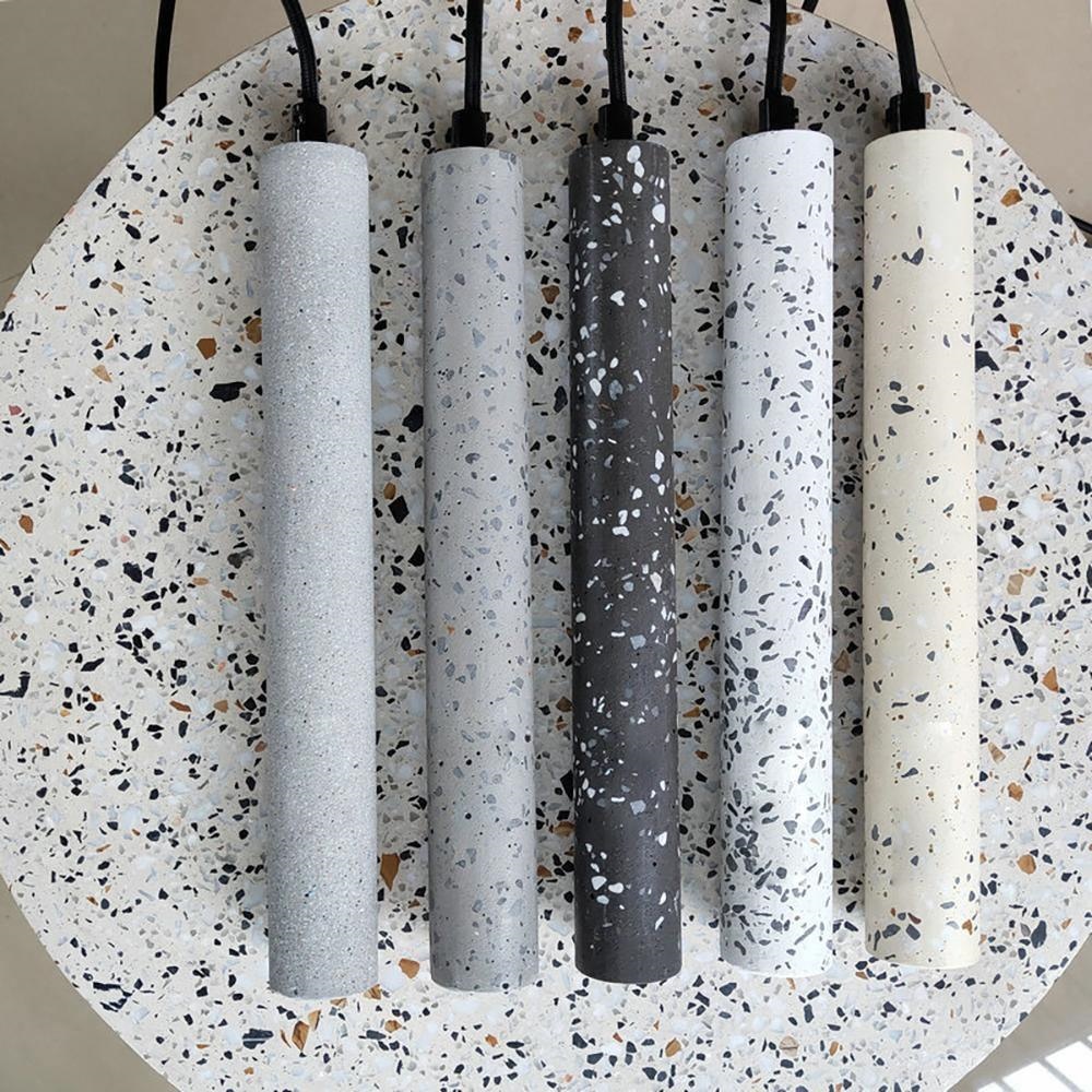 Creative Micro Cement Industrial Terrazzo Strip Pendant Light