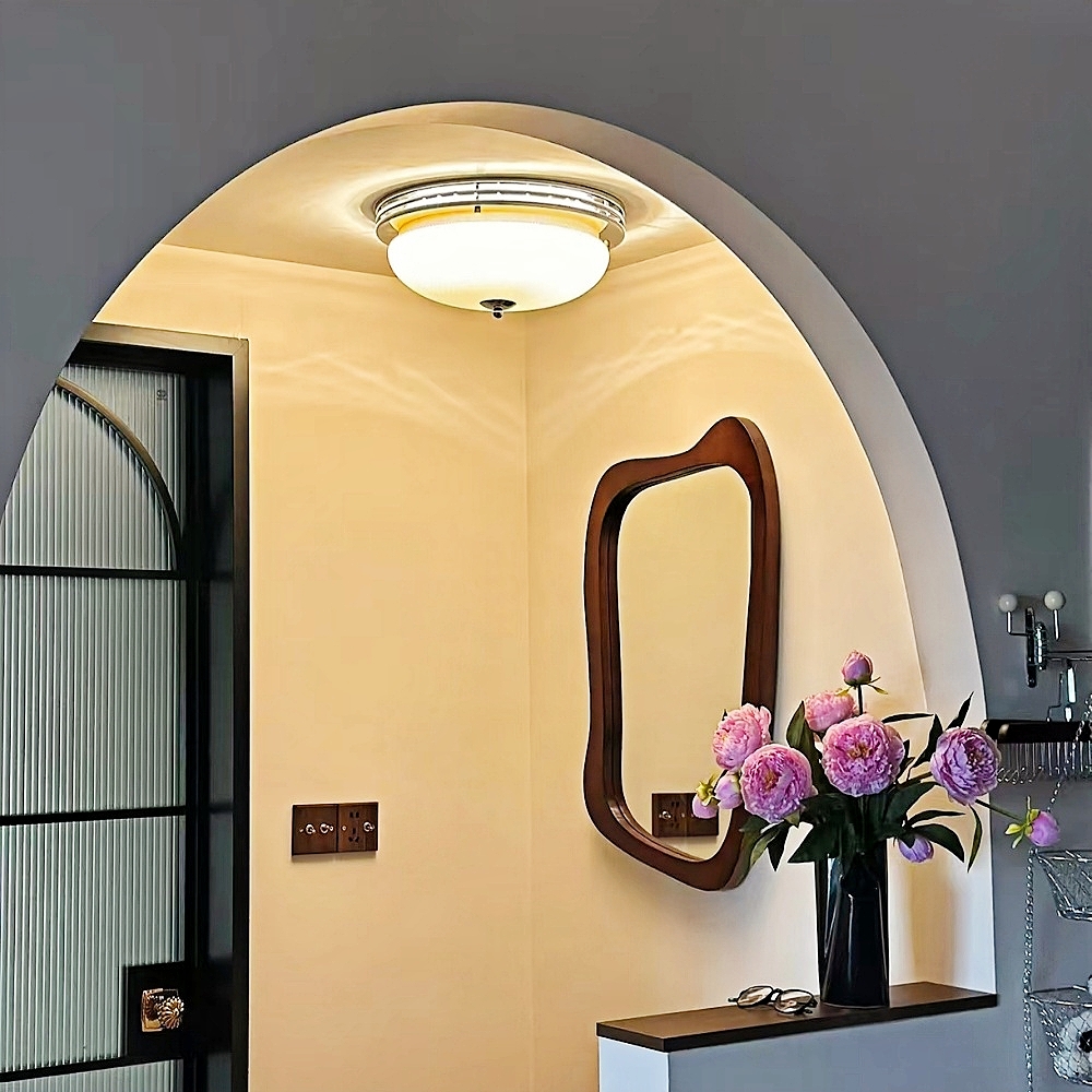 Bauhaus French Custard Tart shaped Cream Wind Ceiling Light