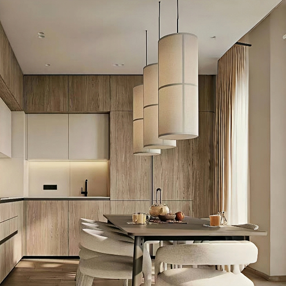 Japanese Wabi Sabi Style Retro Minimalist Study Room Tea Room Fabric Pendant Light