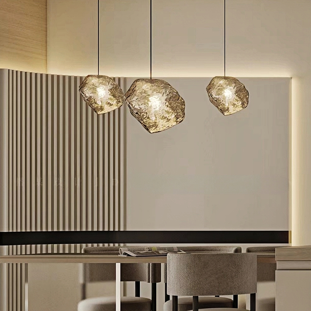 Modern Minimalist Art Ice Glass Pendant Light Creative Entrance Bar Counter Pendant Light