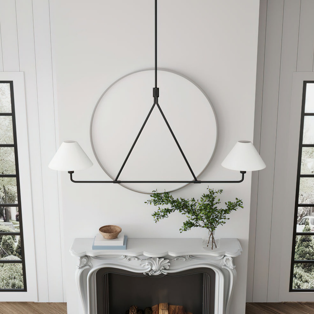 Modern Geometric Aesthetic Iron Axis Chandelier