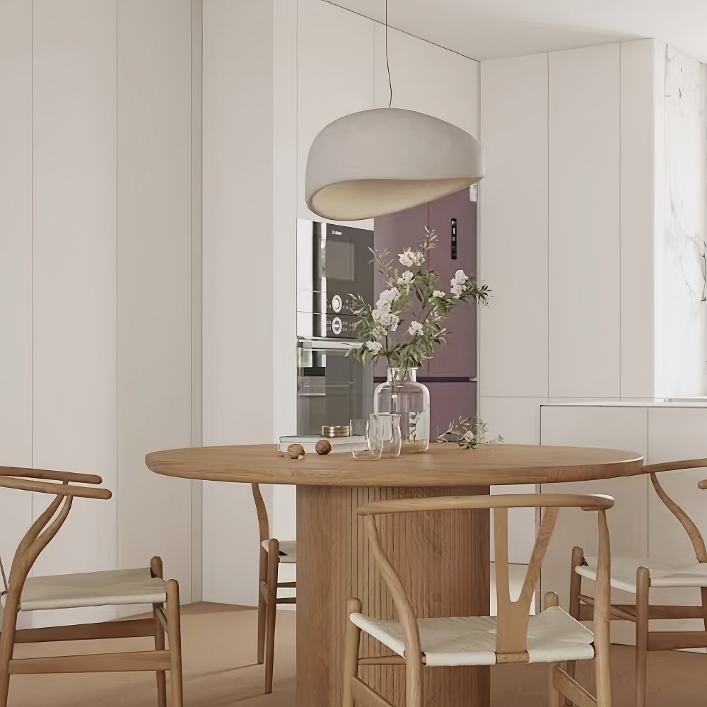 Nordic Japandi Living Room Handmade Oval Resin Chandelier Lamp