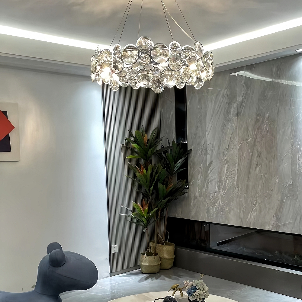 Modern Light Luxury Living Room Bubble Crystal Chandelier