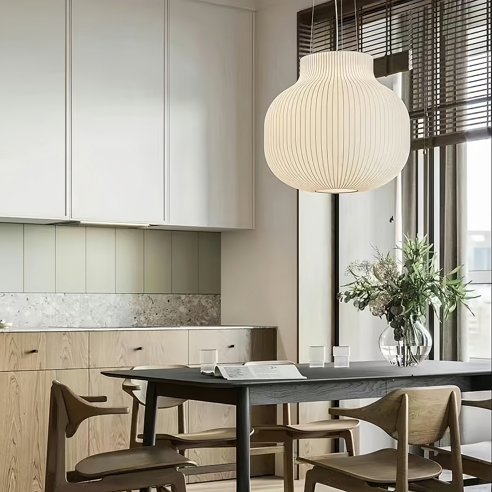 Handmade Elegant Fabric Pendant Lamp Unique Design Boho Chandelier for Cozy Living Rooms