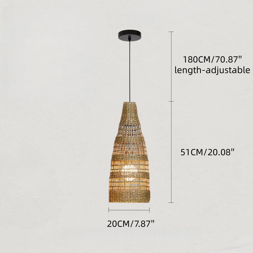 Handwoven Natural Water Hyacinth Pendant Lamp