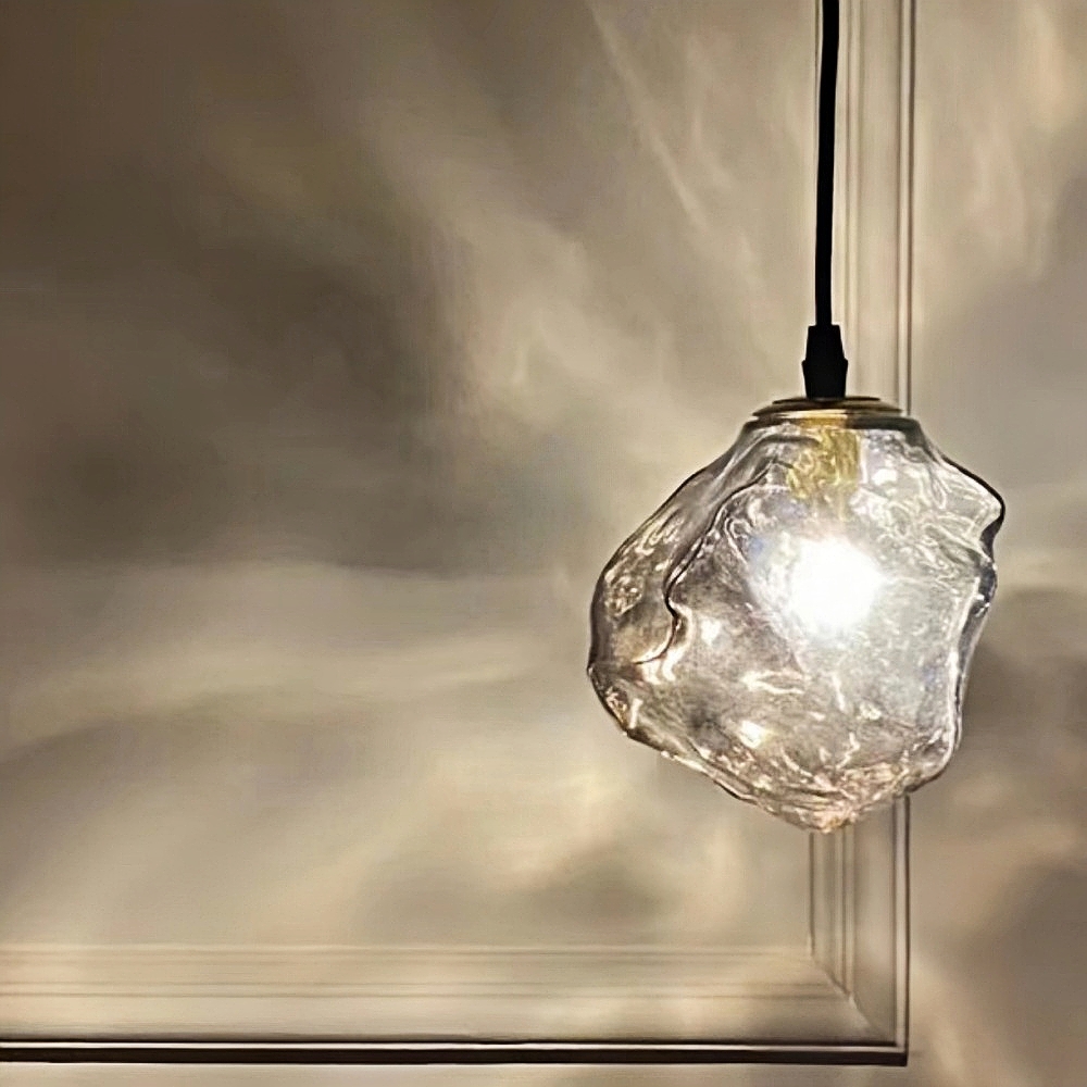 Modern Minimalist Art Ice Glass Pendant Light Creative Entrance Bar Counter Pendant Light