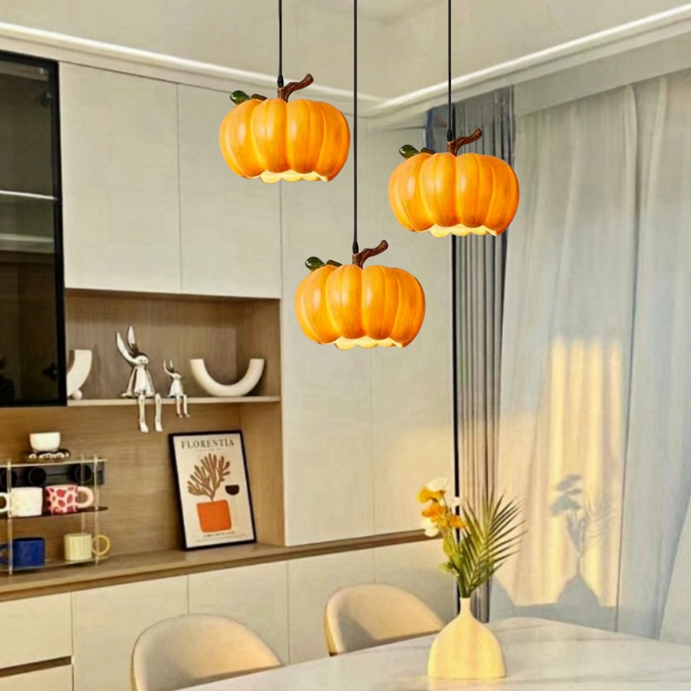 Japanese Retro Creative Resin Pumpkin Atmosphere Pendant Light