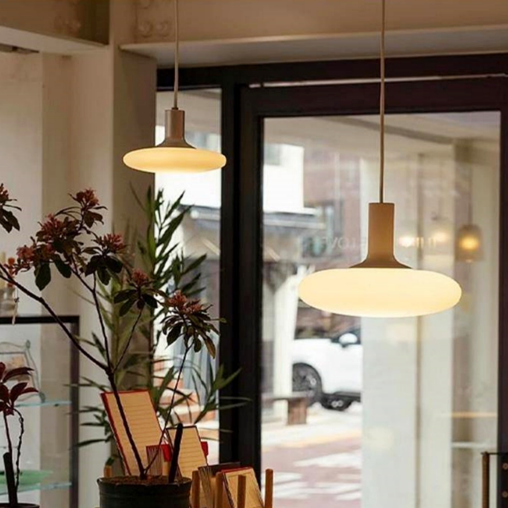 Nordic Cream White Glass Pendant Lamp Minimalist Ambient Lighting