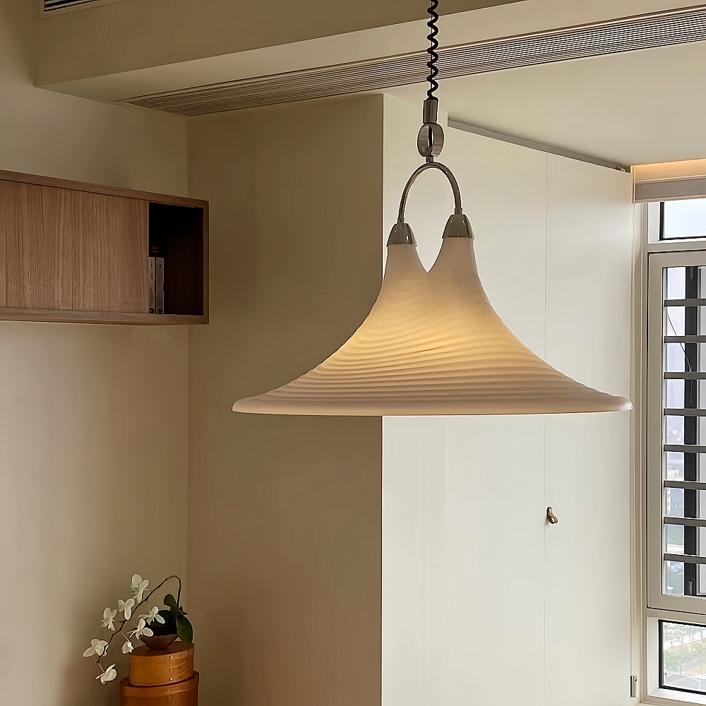  Nordic Painted Horn Pendant Light Adjustable Creative Personalized Artistic Retro Chandelier