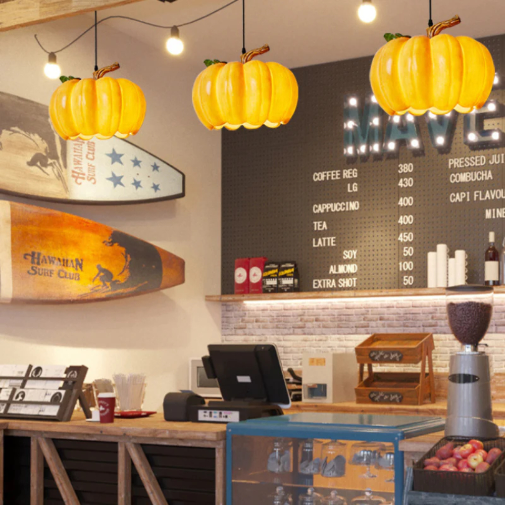 Retro creative resin pumpkin chandelier suitable for foyer bar and restaurant