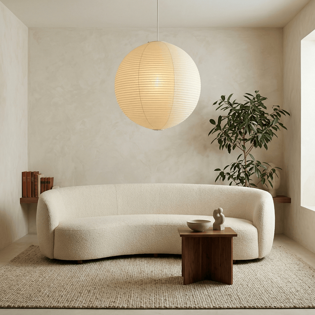 Japanese Simple Wabi-Sabi Ball Chandelier Inspired Paper Hanging Light