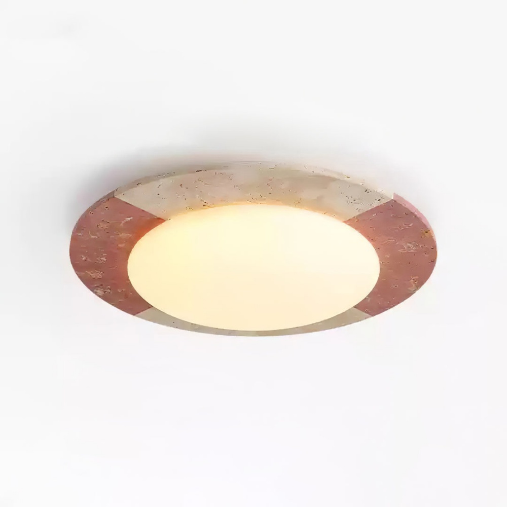 Japanese Minimalist Yellow Travertine Bedroom Ceiling Light