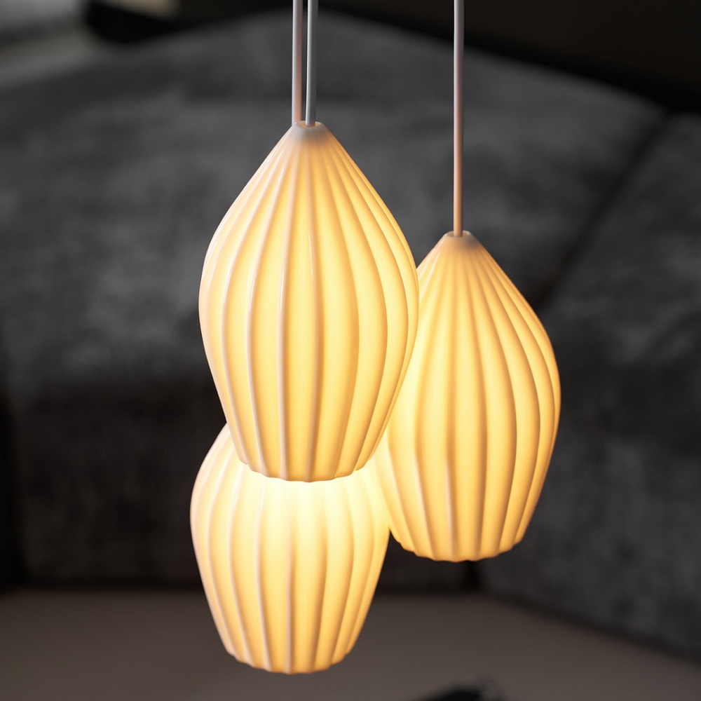 Scandinavian Ceramic Pendant Light Staircase Decor Lighting