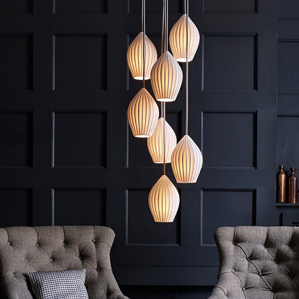 Scandinavian Ceramic Pendant Light Staircase Decor Lighting