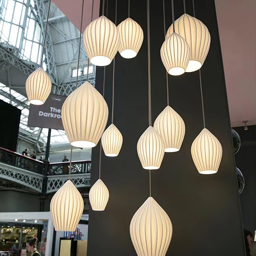 Scandinavian Ceramic Pendant Light Staircase Decor Lighting