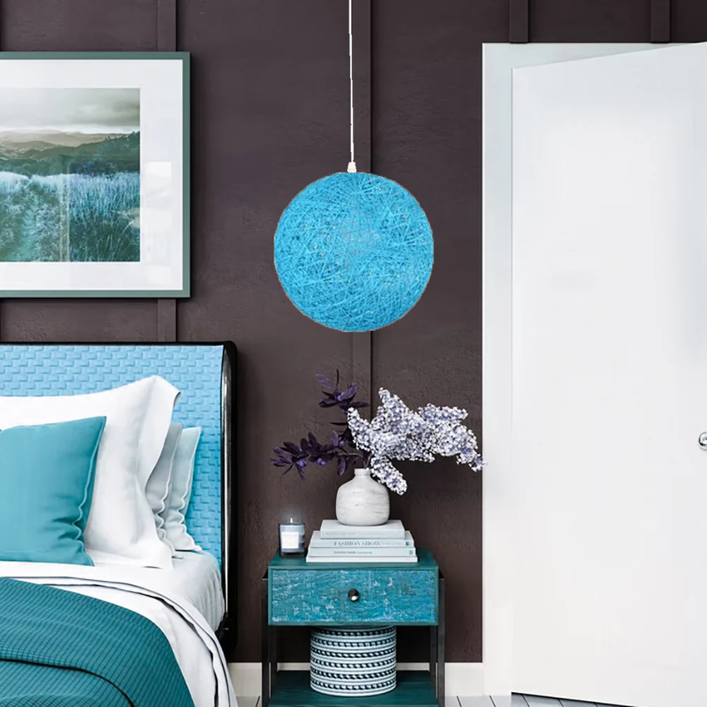 Creative handmade woven colorful rattan woven personalized circular chandelier