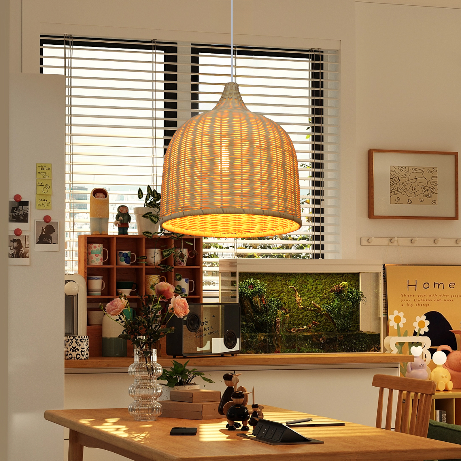 Japanese-style Southeast Asian Chandelier Creative Bamboo Rattan Lampshade
