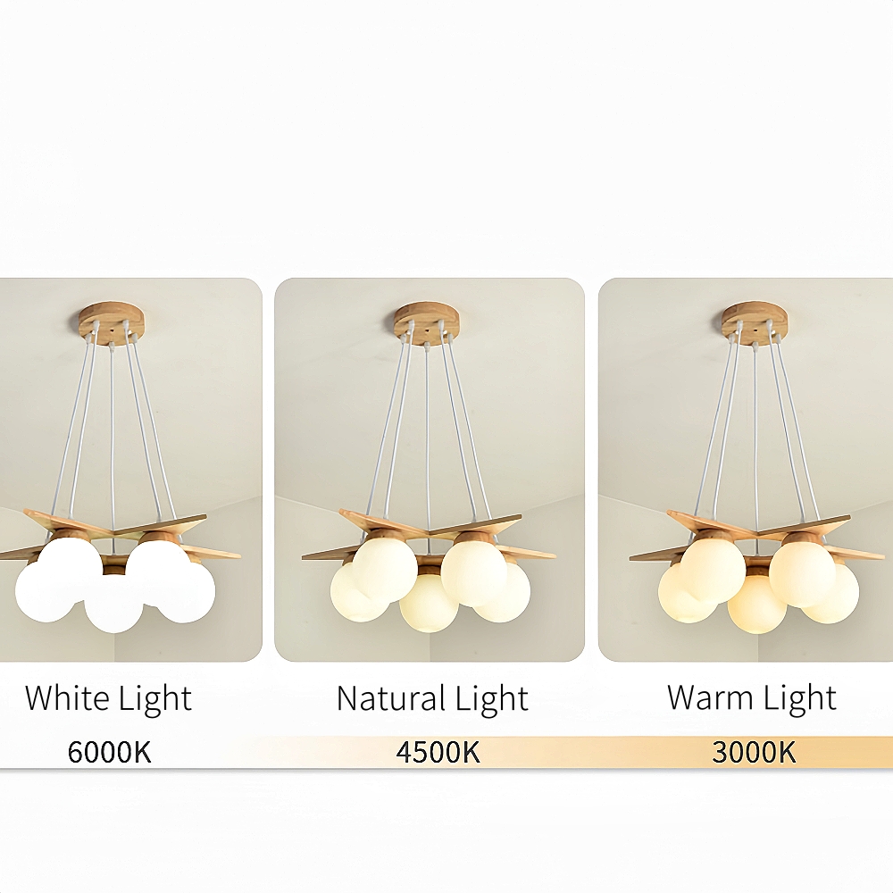 Nordic Creative Personalized Solid Wood Windmill Shaped Pendant Light