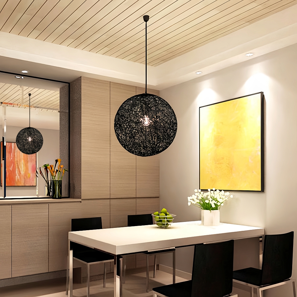 Creative Handmade Woven Colorful Rattan Woven Personalized Circular Chandelier