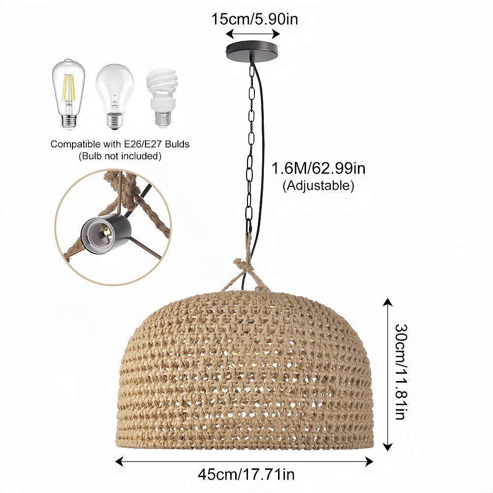 Japanese Wabi-sabi Restaurant Rope Pendant Light
