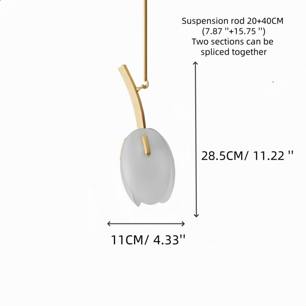 Nordic Modern Minimalist Tulip Bud Glass Pendant Lamp Atmosphere Lighting Fixture