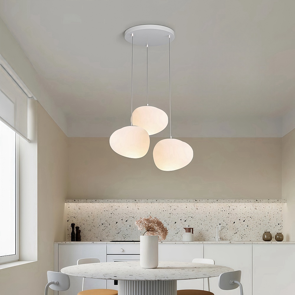 Danish Creative Pebble Chandelier Loft Apartment Duplex Spiral Staircase Pendant Light