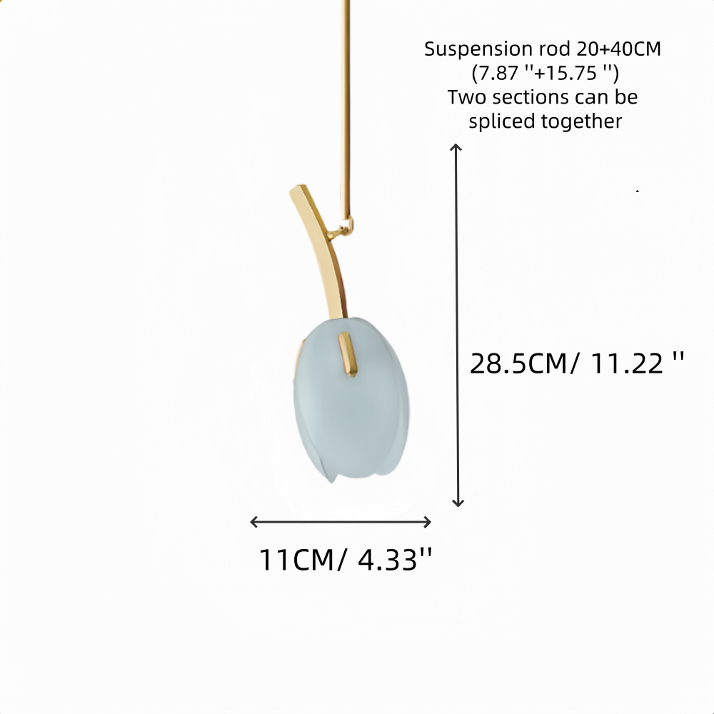 Nordic Modern Minimalist Tulip Bud Glass Pendant Lamp Atmosphere Lighting Fixture