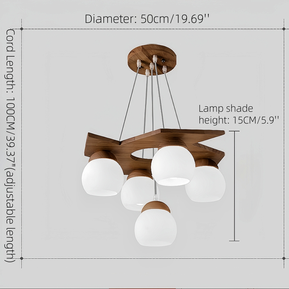 Nordic Creative Personalized Solid Wood Windmill Shaped Pendant Light