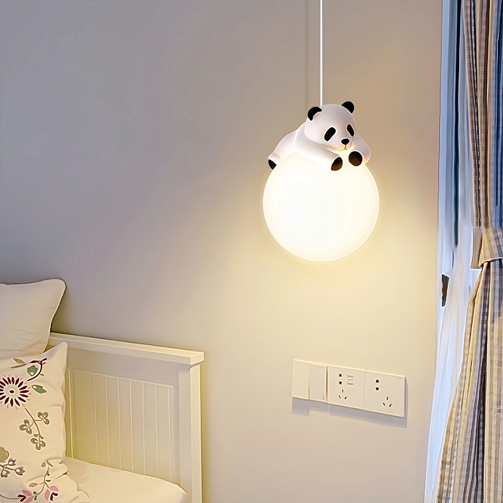 Modern Creative Cream Style Panda Koala Pendant Light