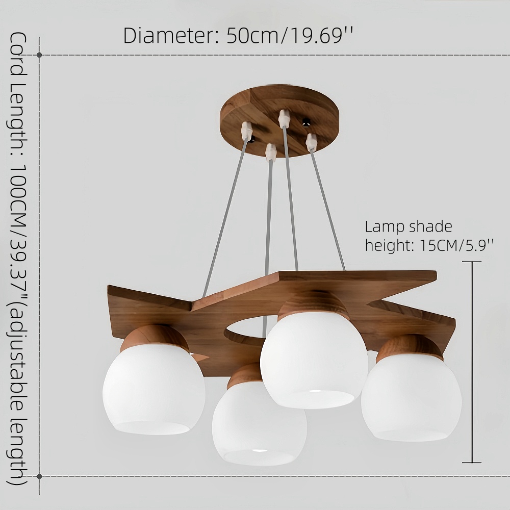 Nordic Creative Personalized Solid Wood Windmill Shaped Pendant Light