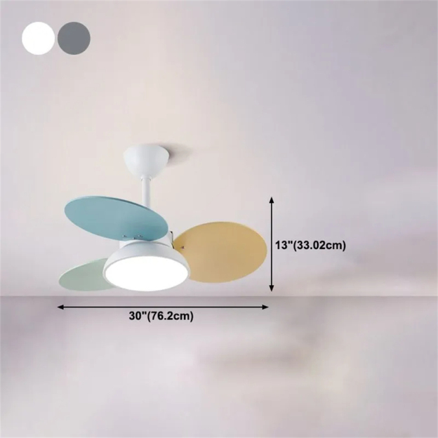 Nordic Style Macaron Color Matching Fan Integrated Silent LED Pendant Light