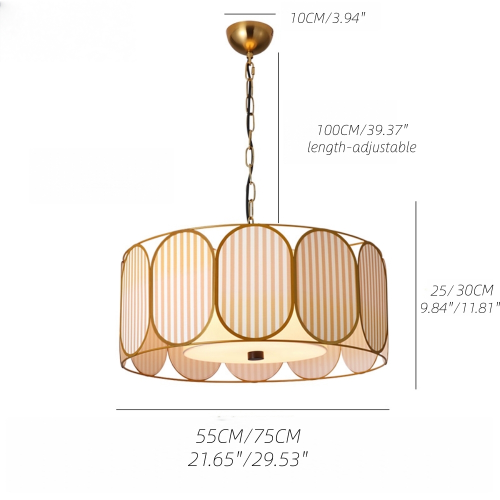 French Vintage Floral Fabric Pendant Light