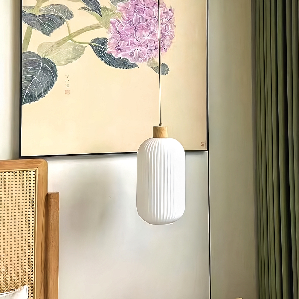 Japanese Style Log Winde Minimalist Modern Restaurant bar Glass Chandelier