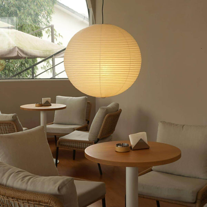 Japanese Simple Wabi-Sabi Ball Chandelier Inspired Paper Hanging Light