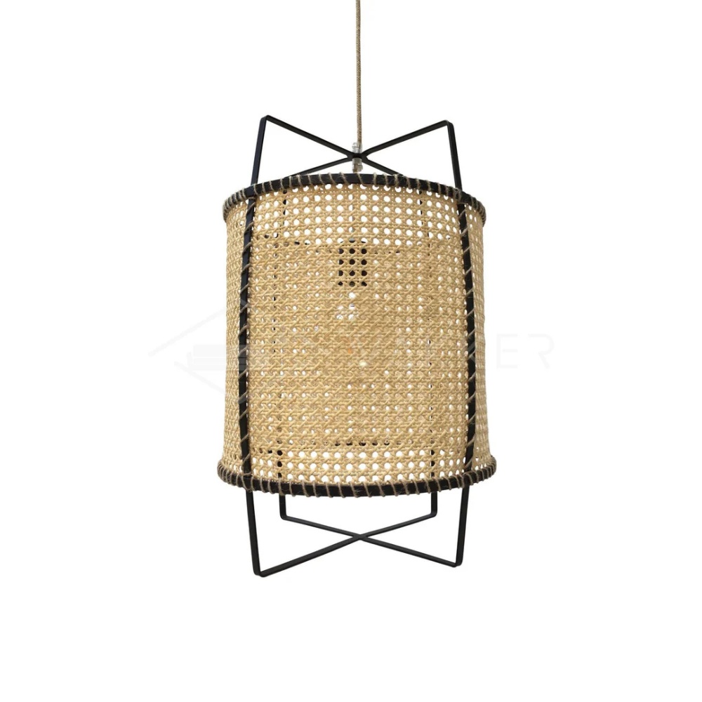Wabi-Sabi Style Rattan Cane Pendant Light