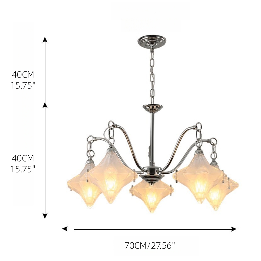 French-Style Murano Retro Star Glass Chandelier