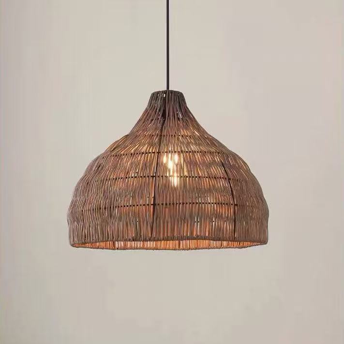 Wabi-sabi Rattan Pendant Light Duplex Loft Chandelier