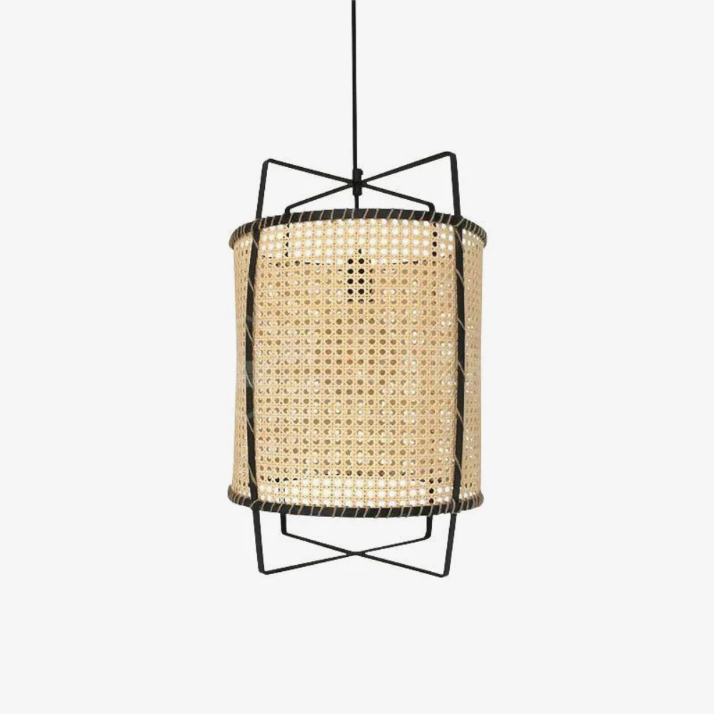 Wabi-Sabi Style Rattan Cane Pendant Light