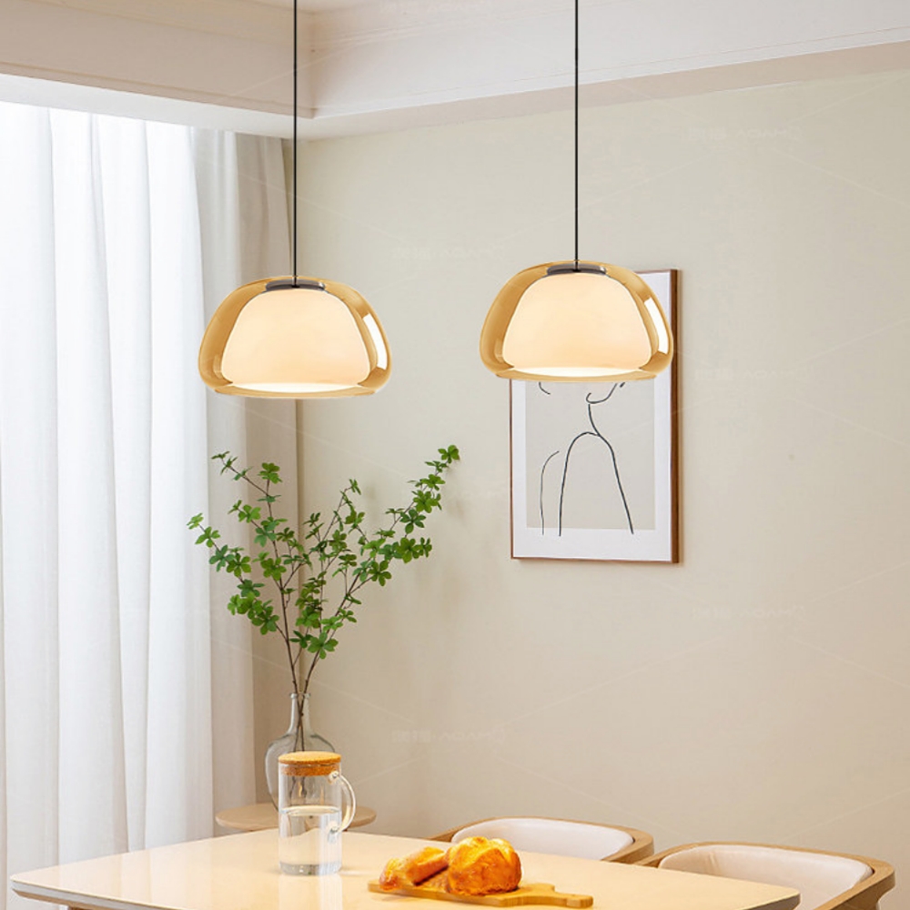 Modern Organic Glass Dome Pendant Light