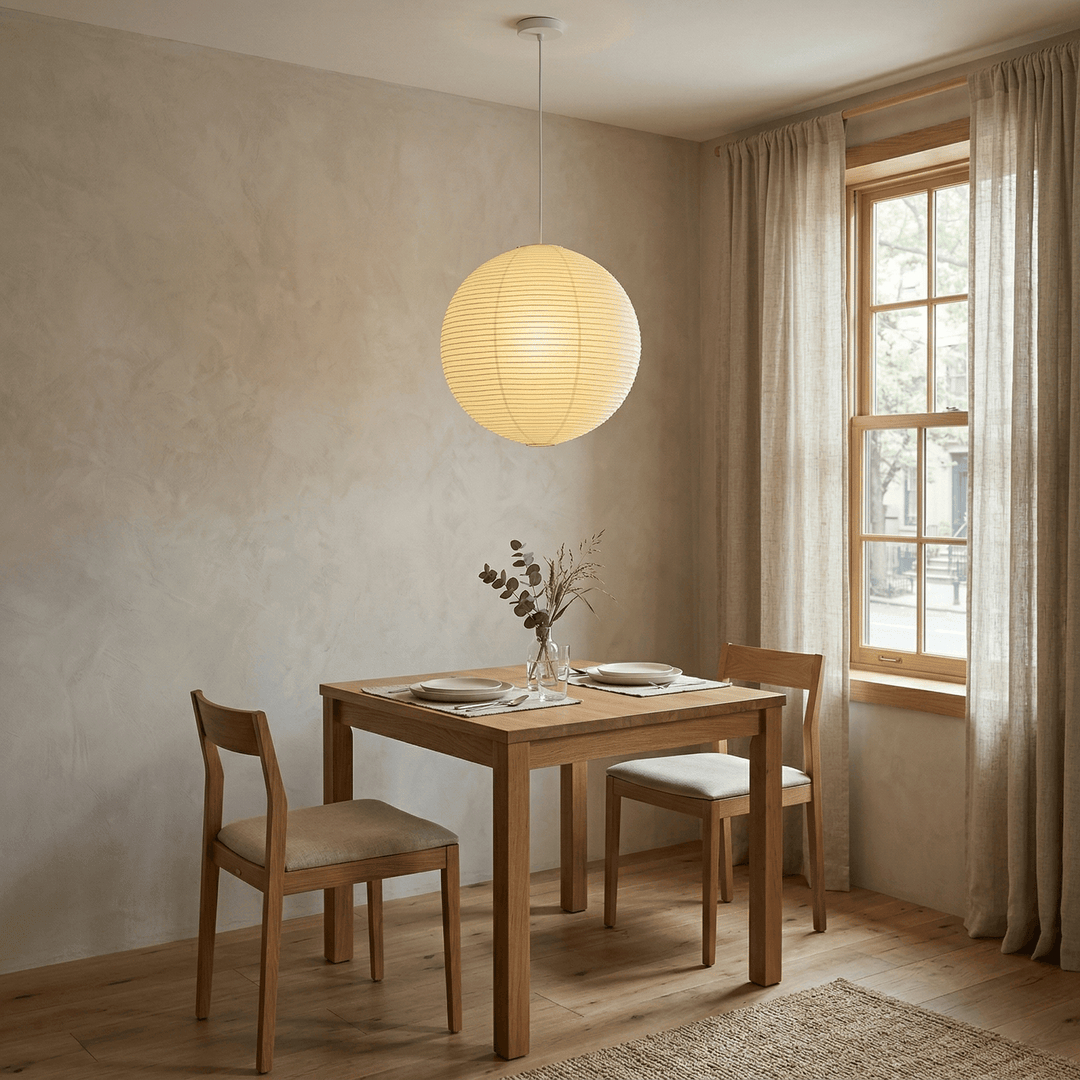 Japanese Simple Wabi-Sabi Ball Chandelier Inspired Paper Hanging Light