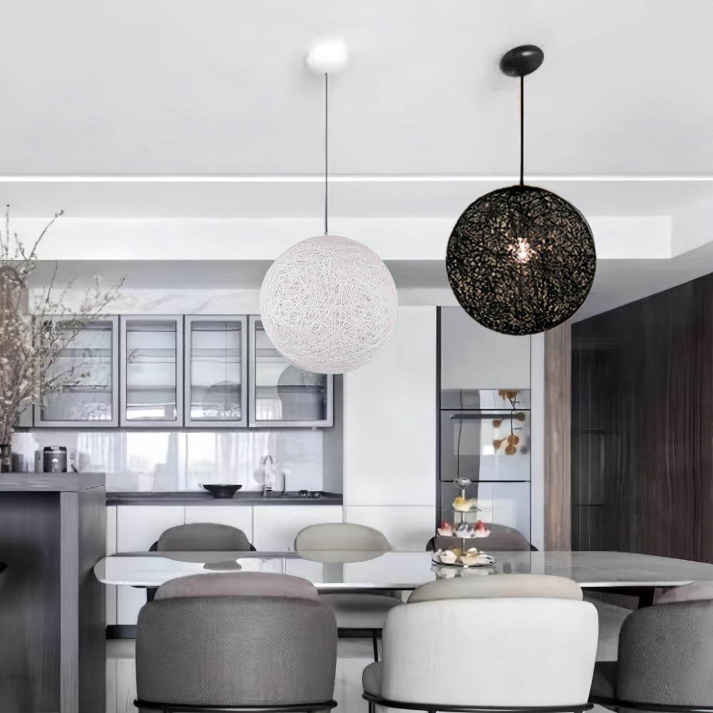 Creative Handmade Woven Colorful Rattan Woven Personalized Circular Chandelier