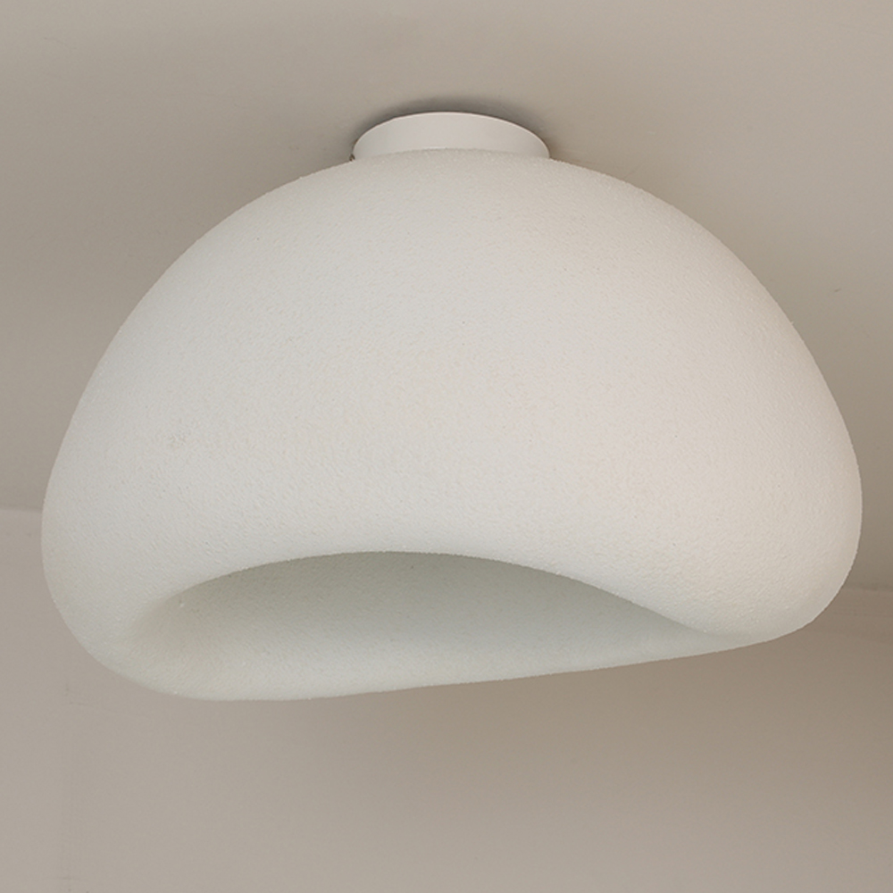 Simple Nordic Resin Oval Cream Flush Mount Ceiling Light For Bedroom Living Room