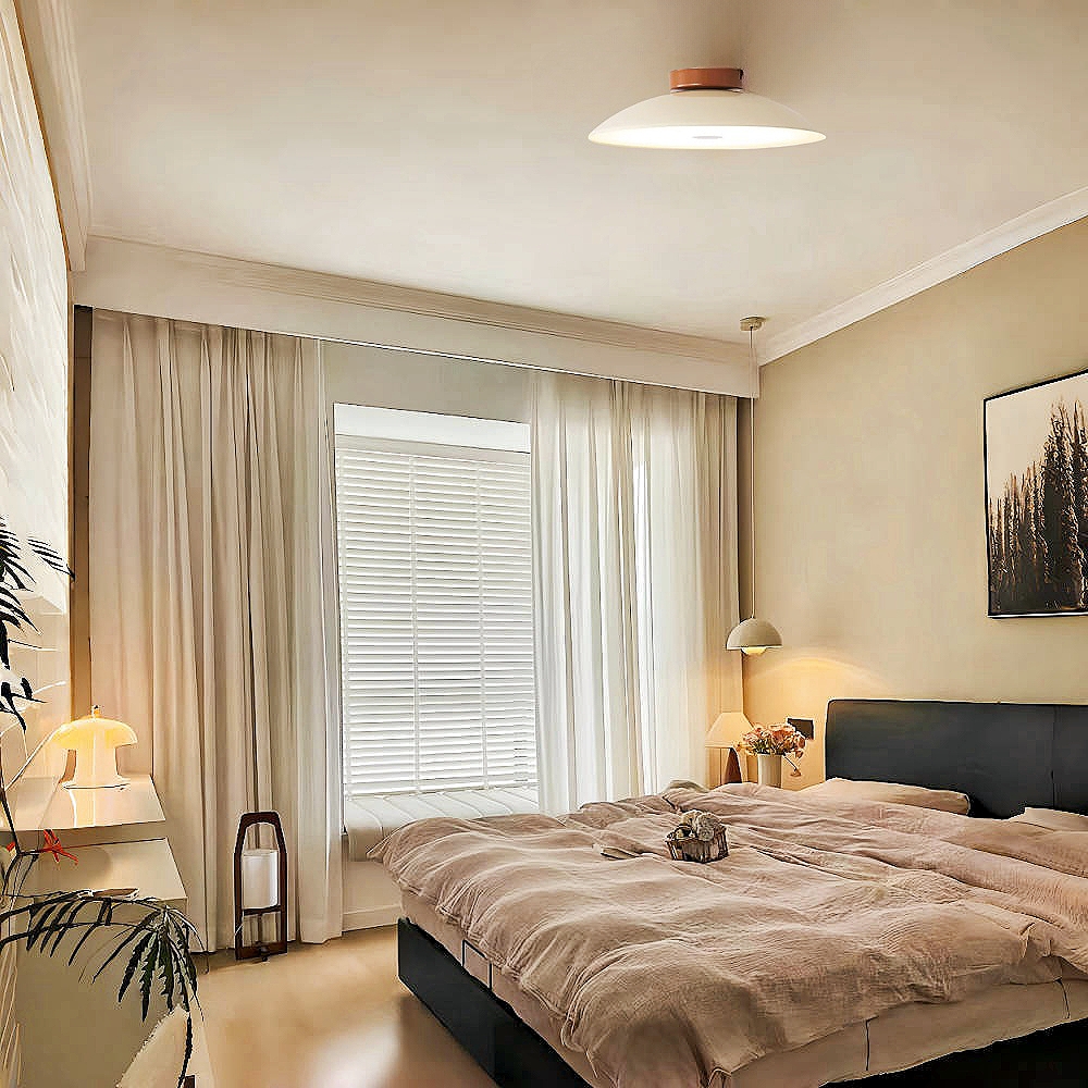 French Cream Iron Led Ceiling Lamp