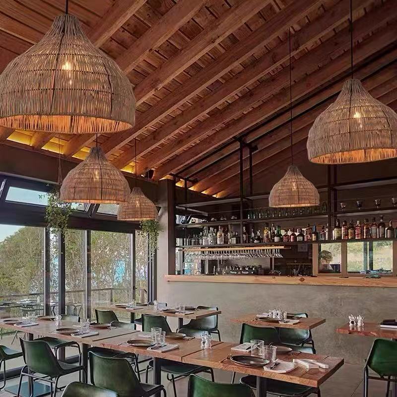 Wabi-sabi Rattan Pendant Light Duplex Loft Chandelier