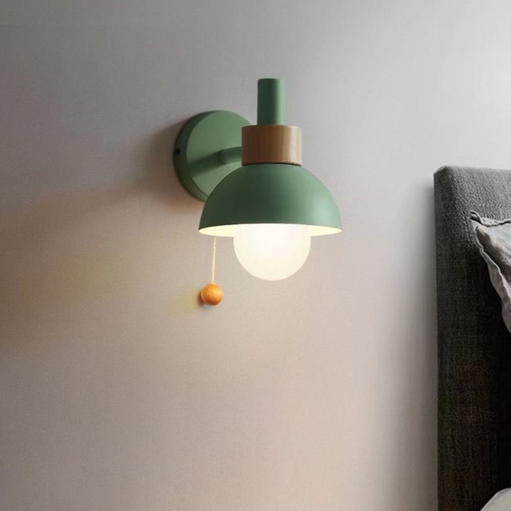 Macaron color matte dome wall lamp in living room foyer hallway