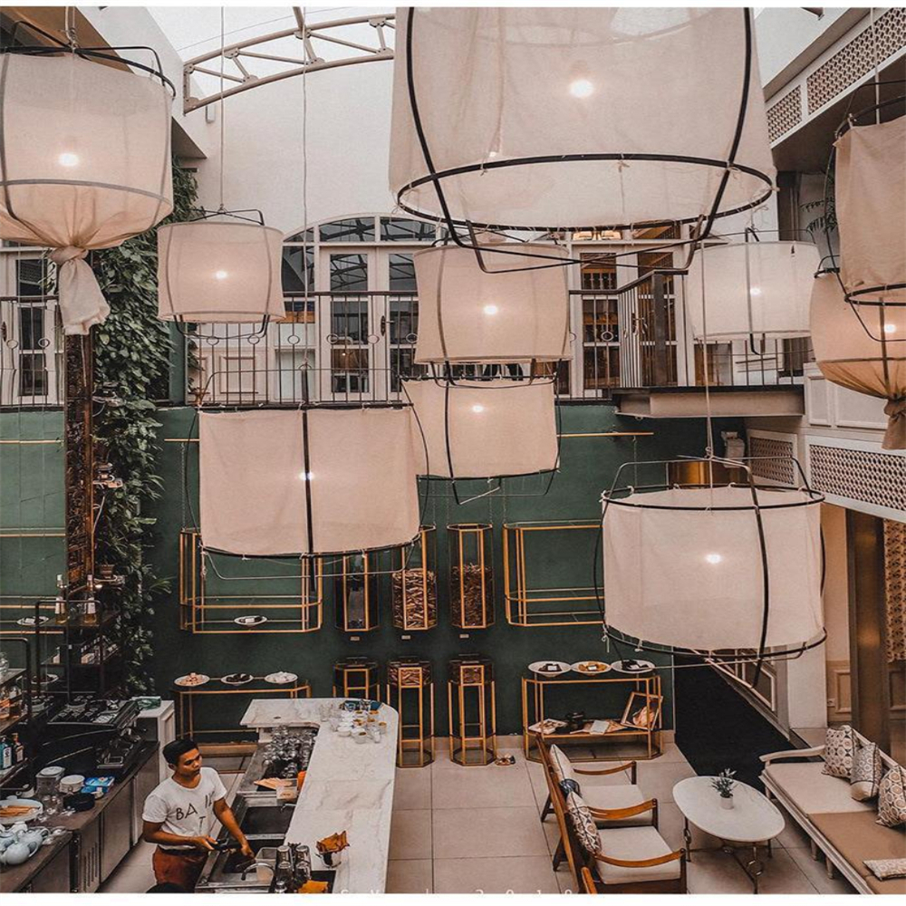 Japanese Retro Fabric Kongming Lantern Pendant Light Homestay Dining Room Chandelier