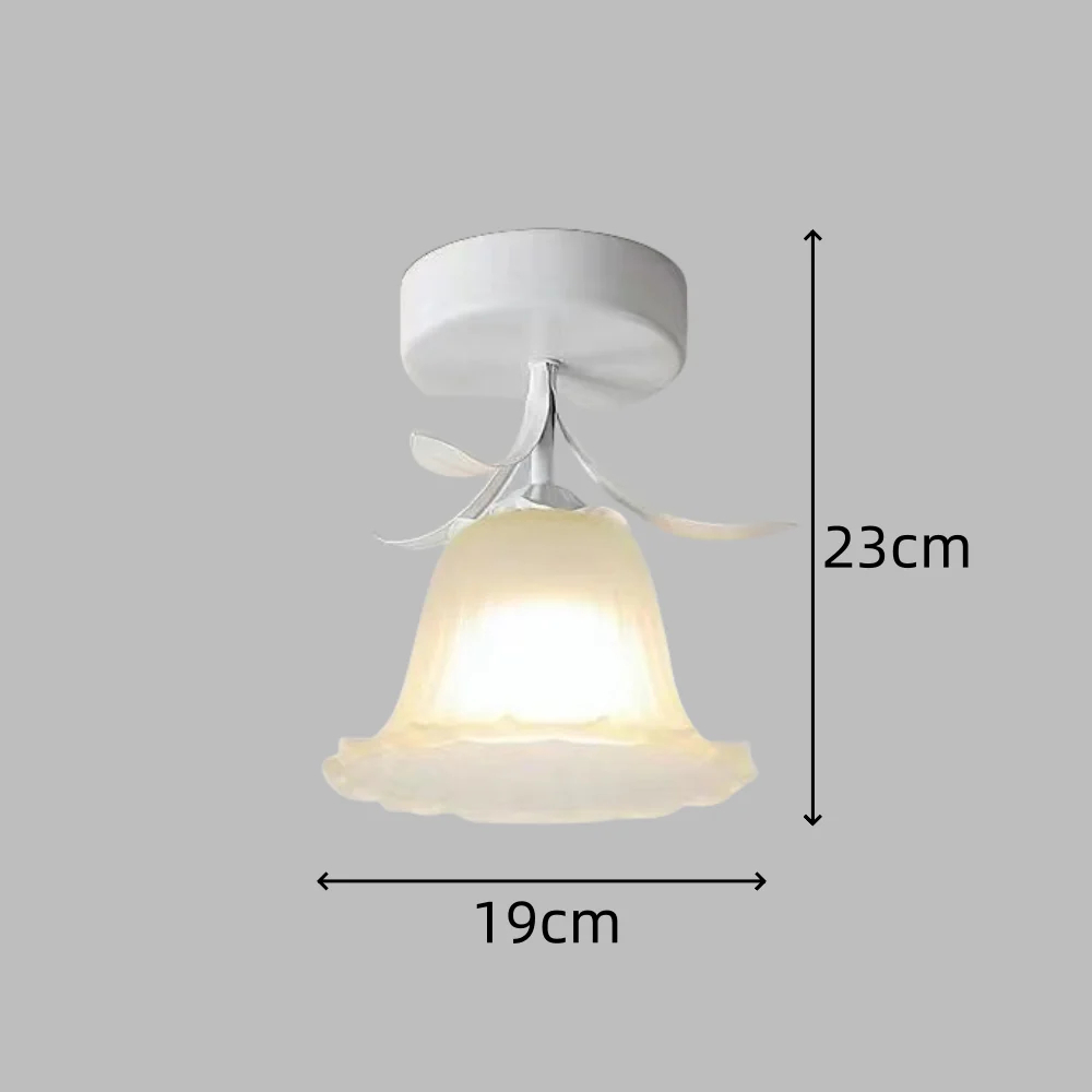 French cream style corridor balcony entrance flower bud shaped glass ceiling light