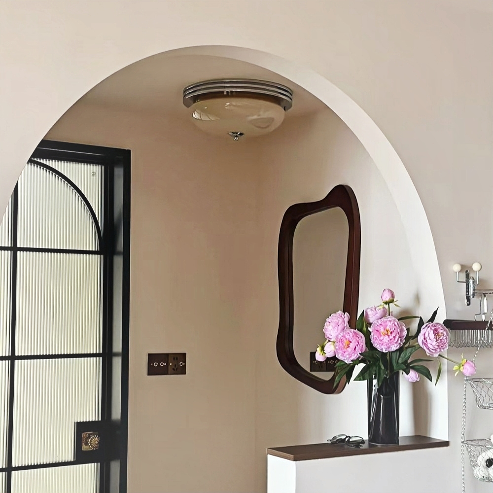 Bauhaus French Custard Tart shaped Cream Wind Ceiling Light