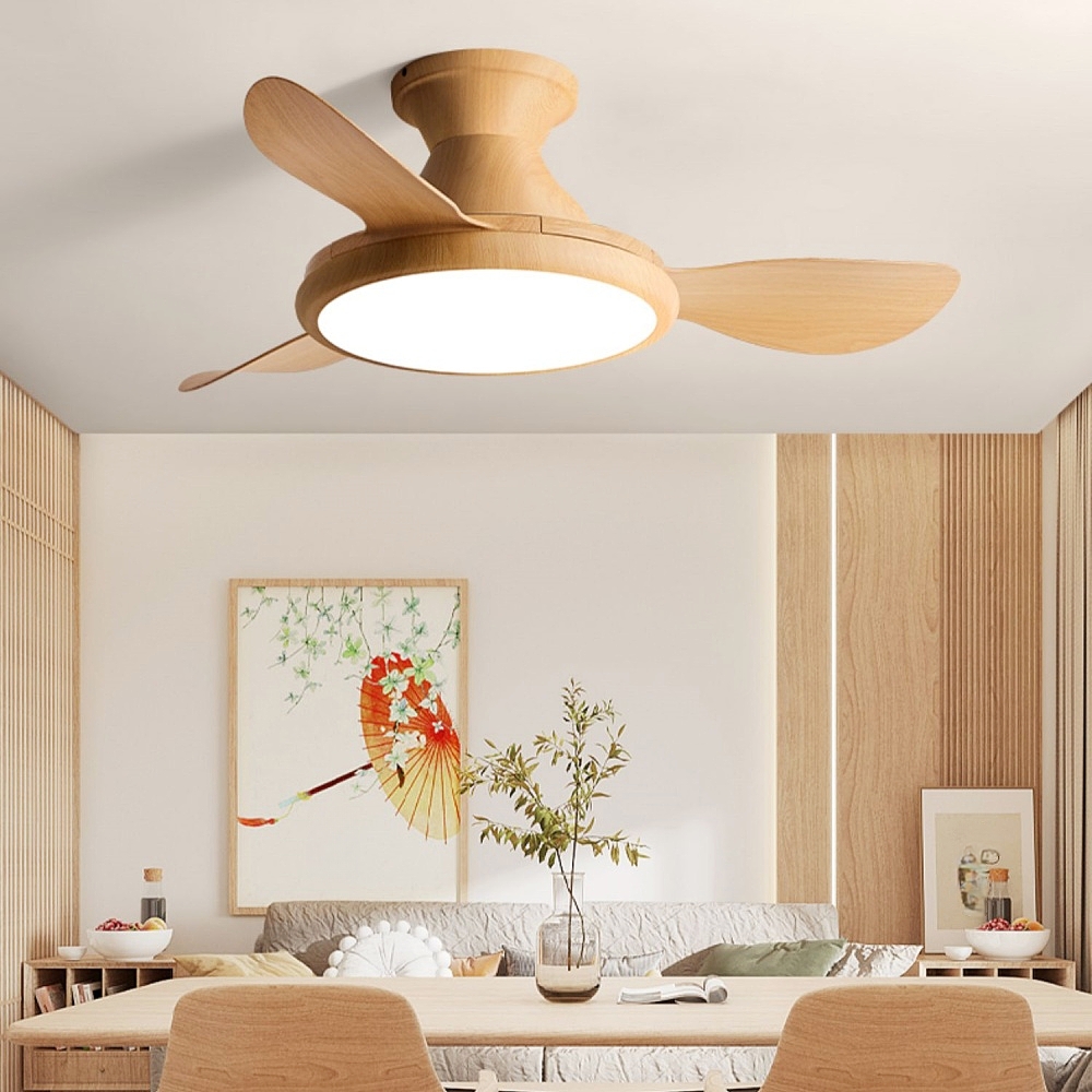 Nordic Style Household Variable Frequency Ceiling Fan Light