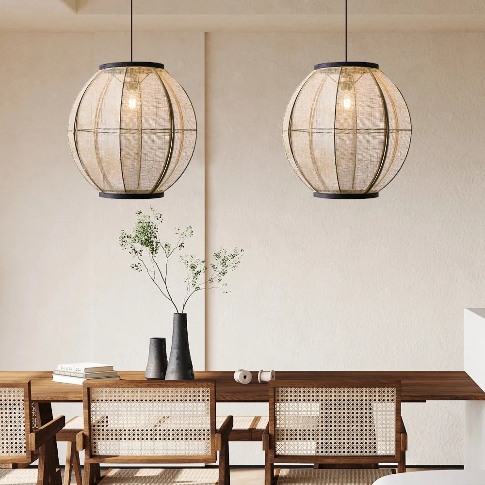 New Chinese Style Vintage Fabric Pendant Lights Handwoven